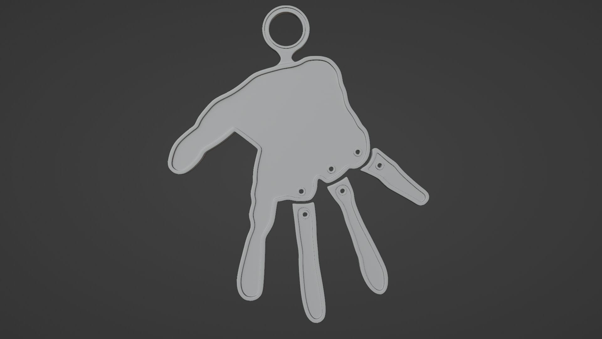 Hand with Separate Fingers - Printable 3D Pendant preview image 6